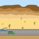 Road in the Desert Flat Cartoon Panoramic - VideoHive Item for Sale