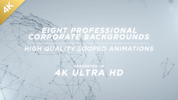Professional 4K Clean Corporate Network Backgrounds - Interconnected 8-Pack
