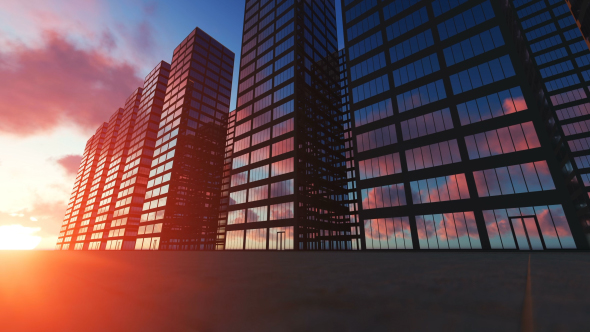 Business City and Clouds alt