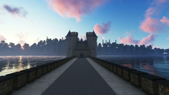The Road to the Castle at Sunset alt