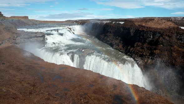 Idyllic View of Gullfoss Waterfall in Golden Circle in Iceland