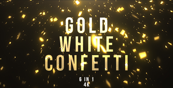 Gold White Confetti
