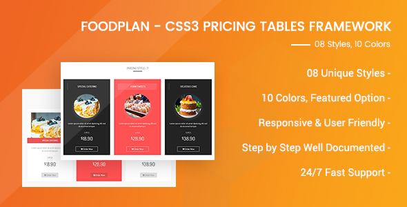 Foodplan - Responsive Pricing Tables Framework