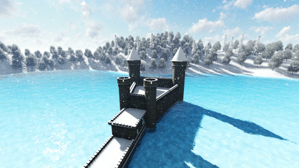 Aerial View of the Snowy Castle alt