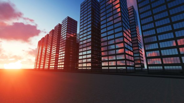 Skyscrapers at Sunset alt