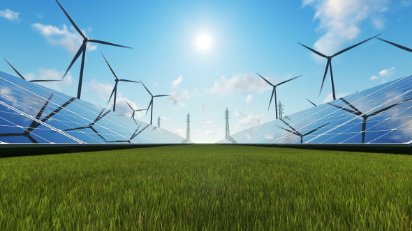 Solar Panels with Blue Sky alt