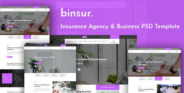 Binsure Insurance/Agency PSD Template