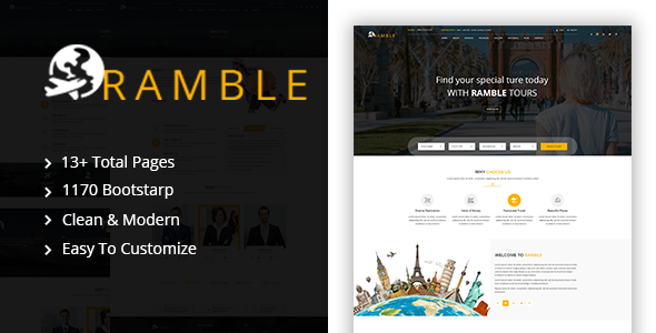 Ramble - Tour & Travel Agency HTML Template