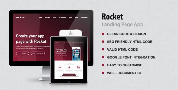 Rocket - App Landing page