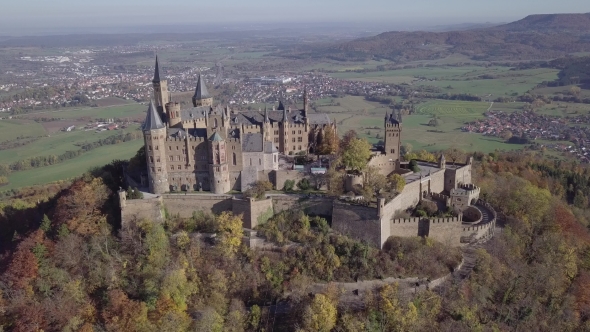 Flight Around Hohenzollern Castle, Germany