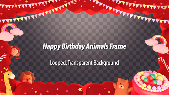 Happy Birthday Animals Frame