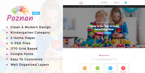 Poznan : Kindergarten PSD Template