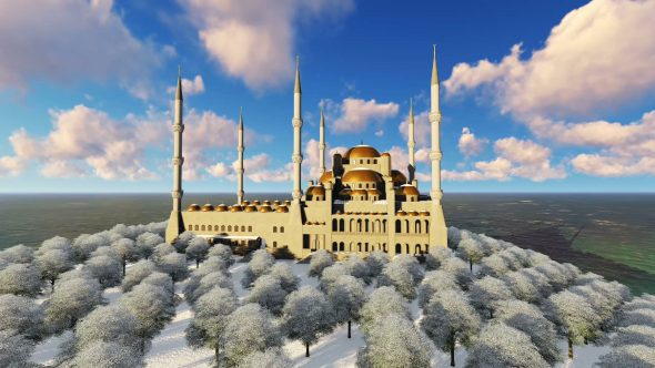 Mosque in Snowy Weather alt