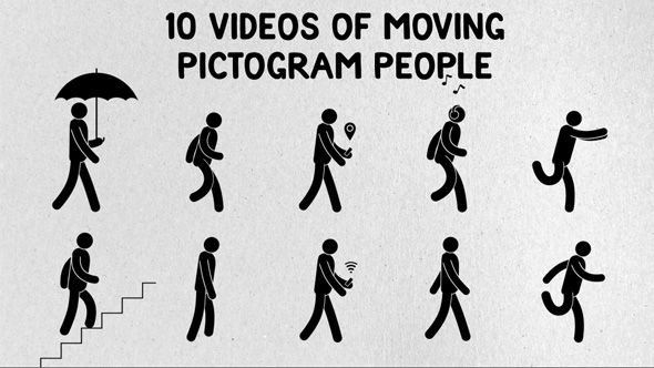 10 Moving Pictogram People alt
