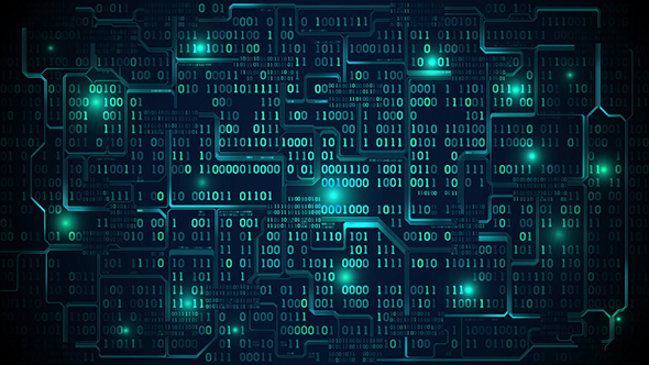 Abstract Electronic Circuit Board with Binary Code, Background