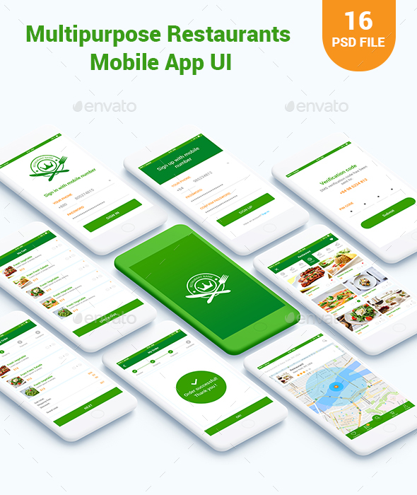 Multipurpose Food/ Restaurants Mobile App UI