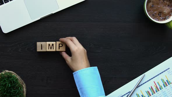 Impossible to Possible, Business Lady Making Word of Cubes, Personal Motivation