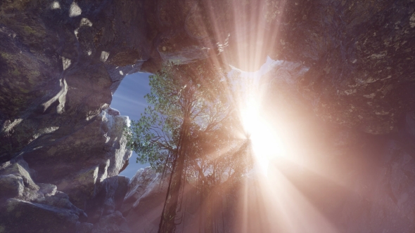 Sun Light Inside Mysterious Cave alt