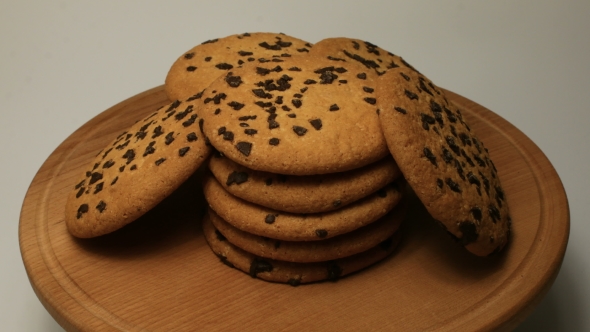 Tasty Chip Cake Cookies with Chocolate Pieces Shallow