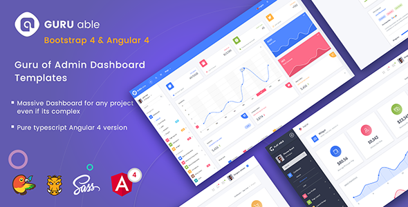 Guru Able Bootstrap 4 Admin Dashboard Template & Angular 4