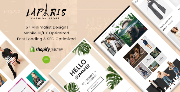 LaParis - Simple Creative Responsive Shopify Theme | Sections Drag & Drop
