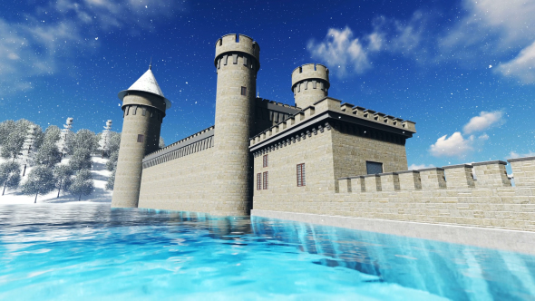 Excellent Snowy View of Castle alt