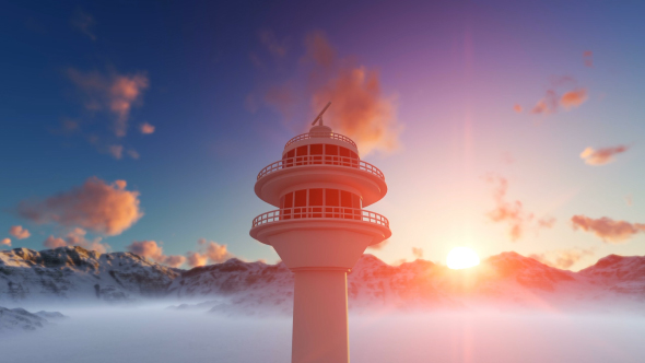 Radar Tower at Sunset