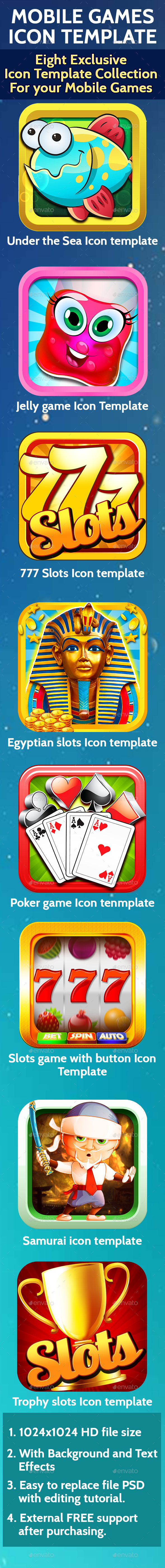 Mobile Game Icon Templates for iOS & Android