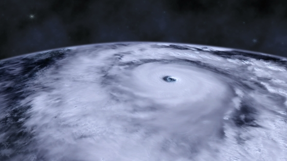 Hurricane Storm Tornado Over the Earth From Space