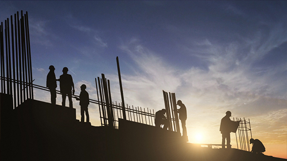 Construction Site Workers Silhouette alt
