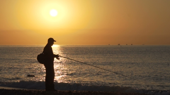 Silhouette of a Fisherman