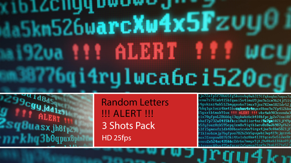 Random Letters and Numbers - ALERT on a Computer Screen