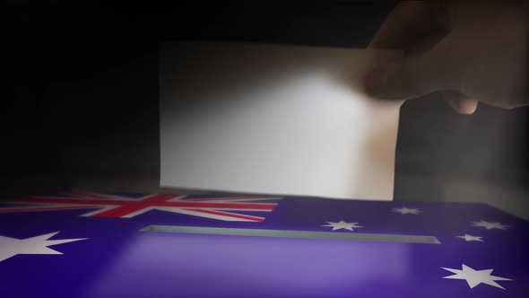 Digital Composite Hand Voting To National Flag OF Australia