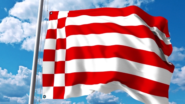 Waving Flag of Bremen a State of Germany alt