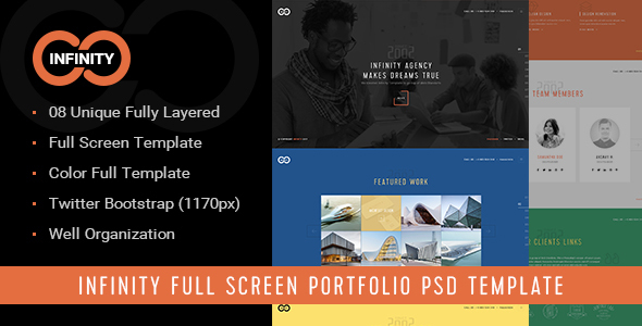 Infinity - Full Screen Agency Portfolio PSD Template