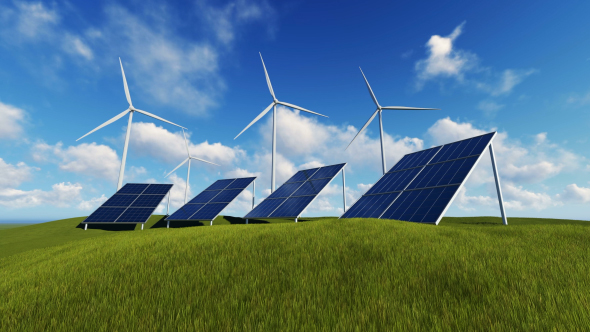 Solar Panels and Wind Turbines alt