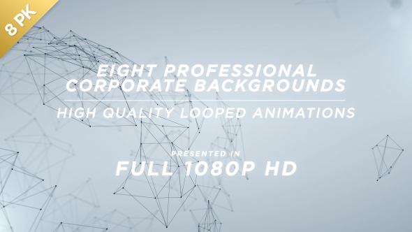 Professional Network Clean Corporate Backgrounds - Interconnected 8-Pack