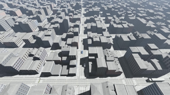 Fly Above Skyscrapers City Traffic Cars alt