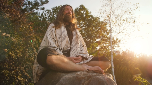 Yogi Sitting in Meditation
