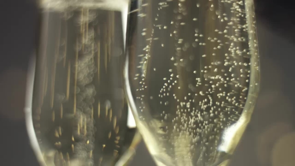 Festive Bubbles in a Glass of Sparkling Wine