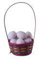 Eggs in a colored straw basket isolated - PhotoDune Item for Sale