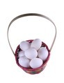 Eggs in a straw basket isolated - PhotoDune Item for Sale