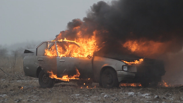 The Explosion of the Car in Field