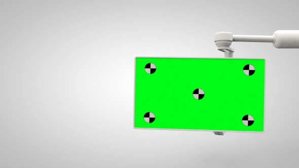 White Robotic Arm Hold and Moving Green Screen
