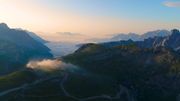 National Nature Park Tre Cime In the Dolomites Alps. Beautiful Nature of Italy.