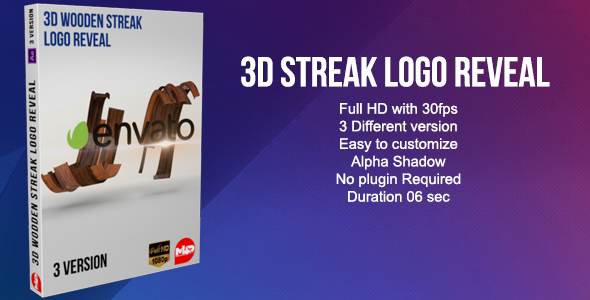 3D Wooden Streak Logo Reveal