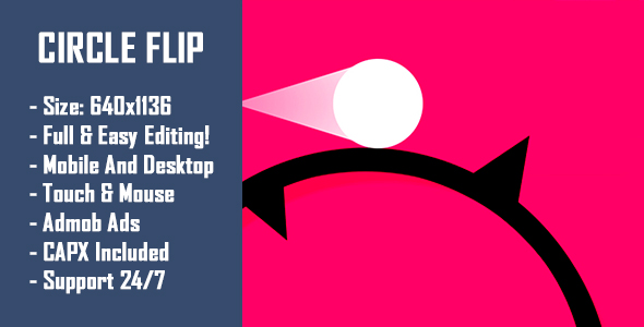 Circle Flip - HTML5 Game + Mobile Version! (Construct-2 CAPX)