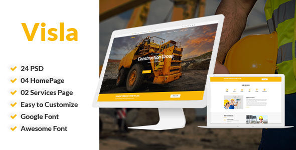 Visla | Multipurpose Construction PSD Template