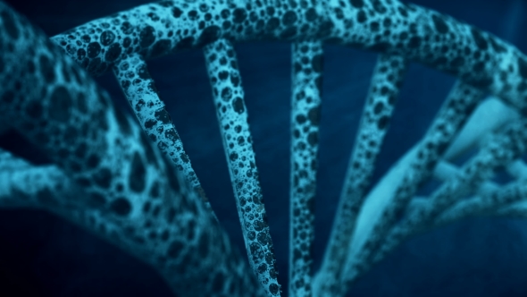 Blue Background with Rotating DNA