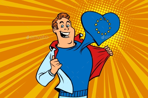 Happy Man Fan, the European Union Heart